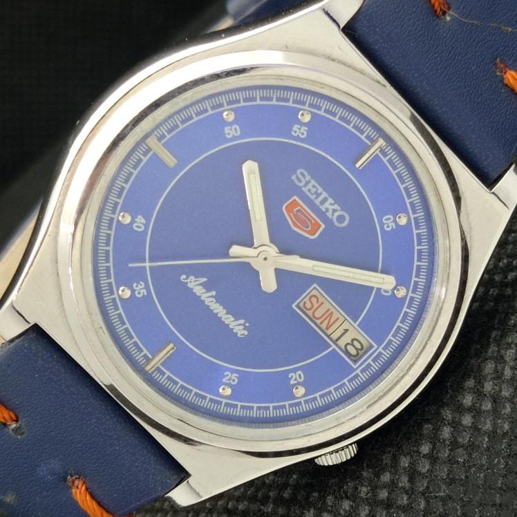 

USED VINTAGE SEIKO 5 AUTOMATIC 7009A JAPAN MENS D/D BLUE WATCH 608i-a316869-9 SKU608i-a316869