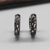 Rockyu Hoop Earrings for Black Chinese Style Dragon 925 Accessories Men, Ring, Earrings, Pixiu, Silver, Hypoallergenic, Birthday, Anniversary, Party,