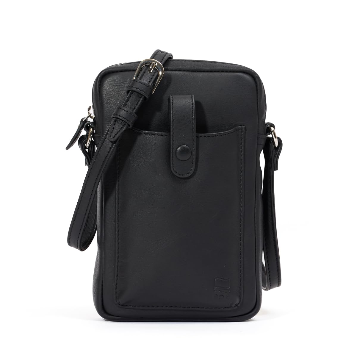 

epe Men s Mini Shoulder Bag with Smartphone Pouch, Popular and Stylish Genuine Leather (Black)