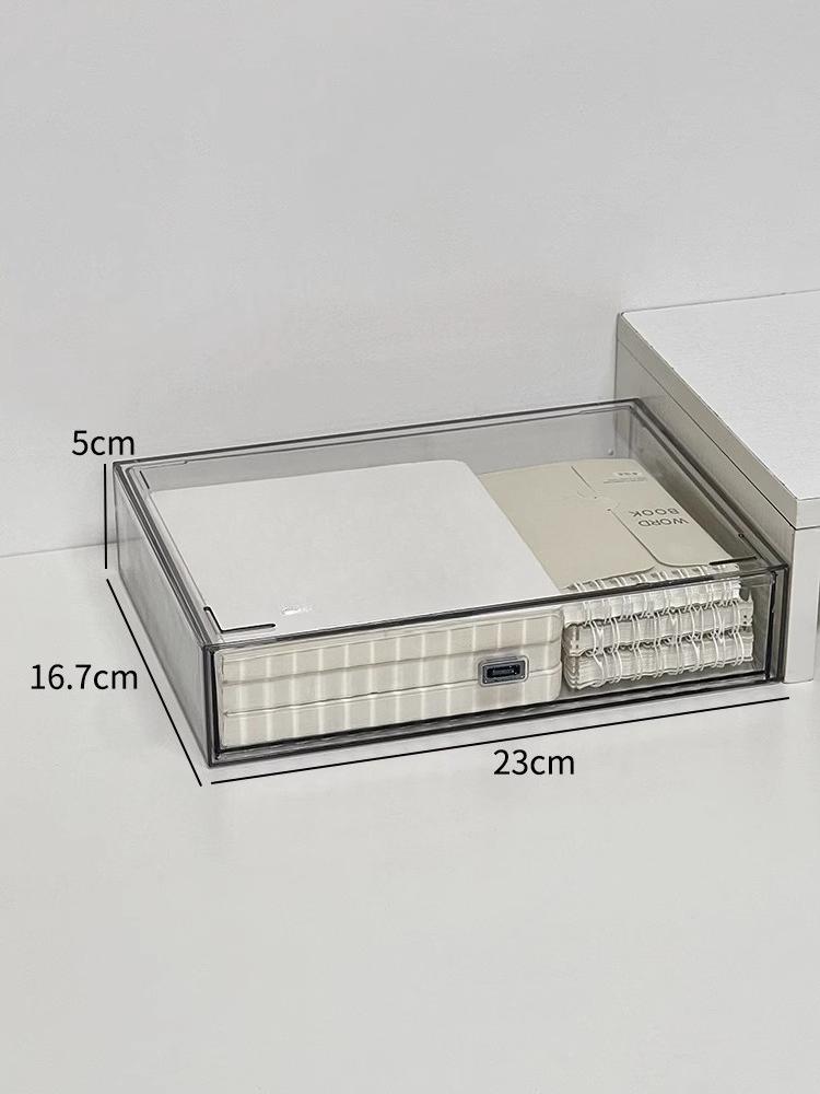

Desktop Storage Box Organizer Drawer-type Transparent Dormitory Study Table Stationery Storage Box Acrylic Desk Pen Book Rack