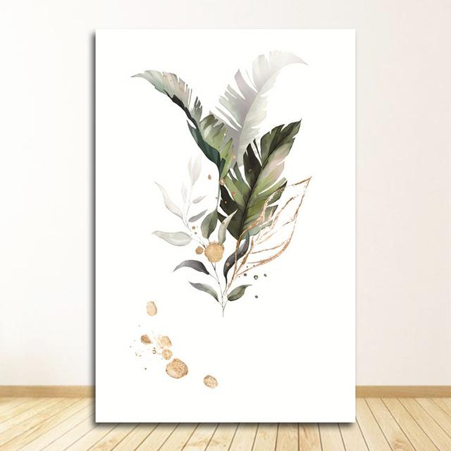 

Картина в скандинавском стиле, украшение для гостиной, акварель, растение, холст, постер, лист, ботанический художественный принт, минималистичная живопись 21cm×30cm NoFrame