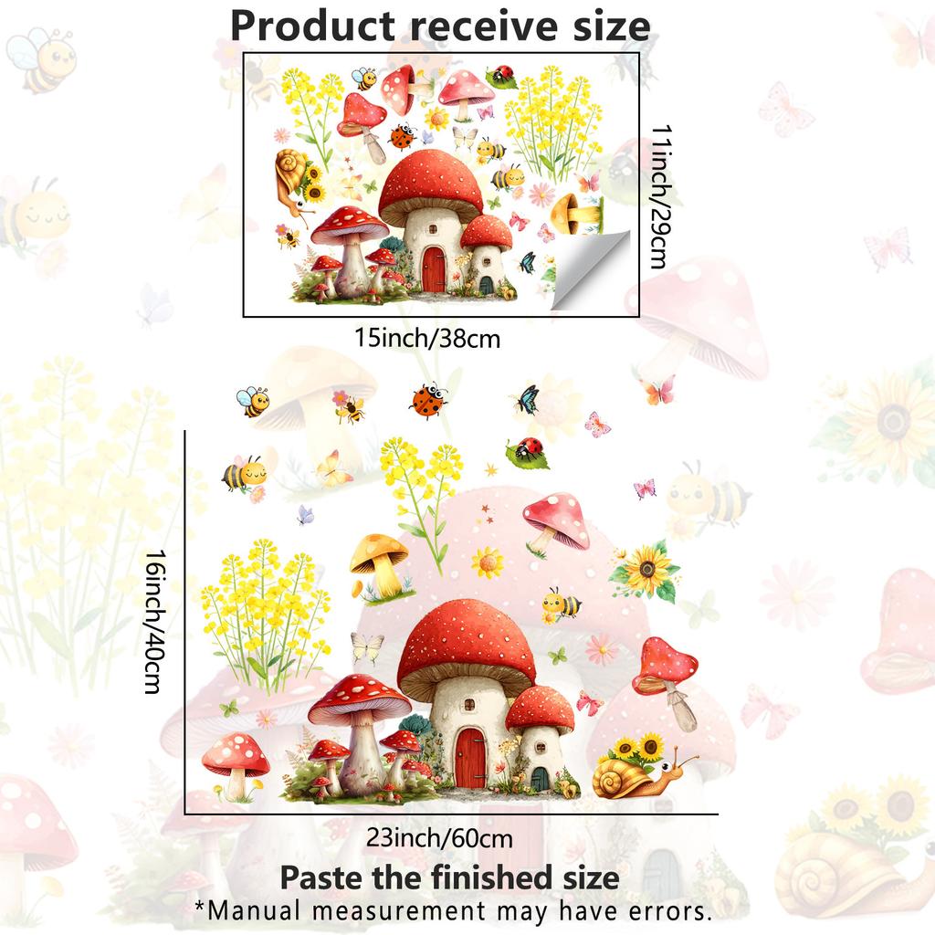 Creative Mushroom House Bedroom Living Room Balcony Window Decoration Stickers