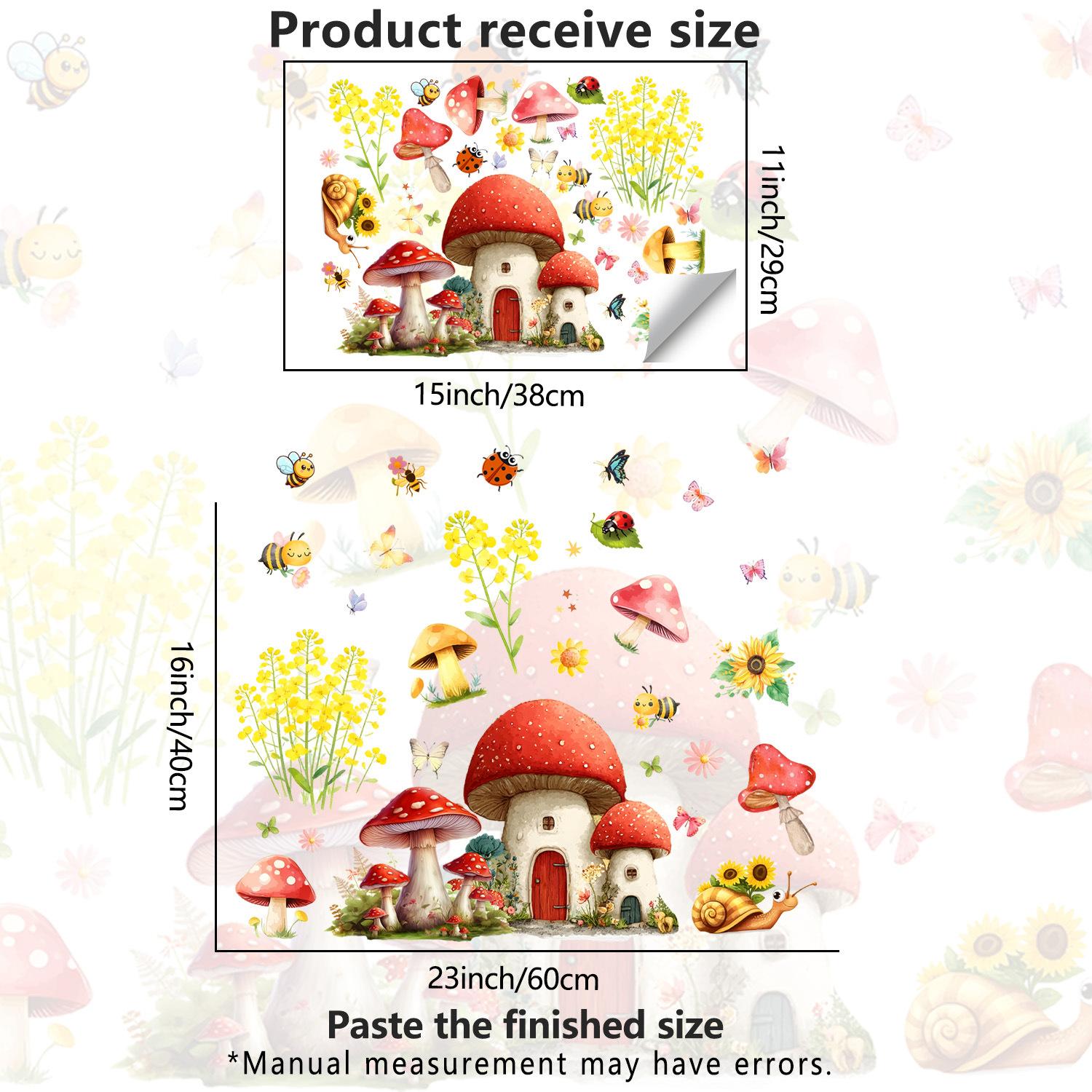 

Creative Mushroom House Bedroom Living Room Balcony Window Decoration Stickers