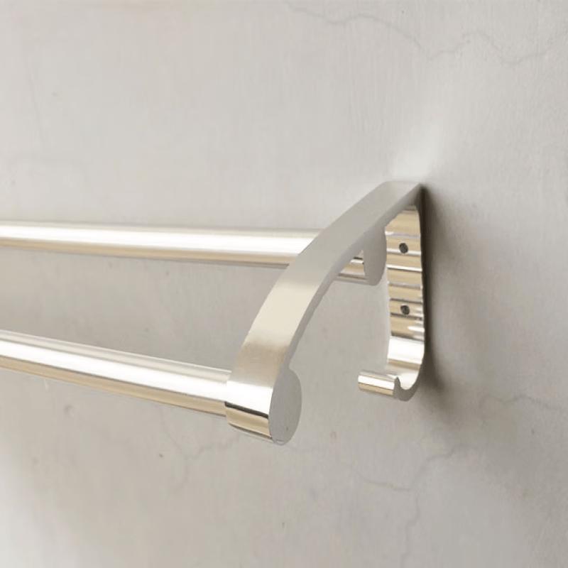 MDNG Punch-Free Double Rod Towel Rack with Hooks