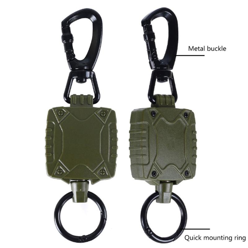 Retractable Keychain Heavy Duty Badge Holder Reel with Belt Clip 23'' Steel Wire Cord Heavy Duty Carabiner Key Holder