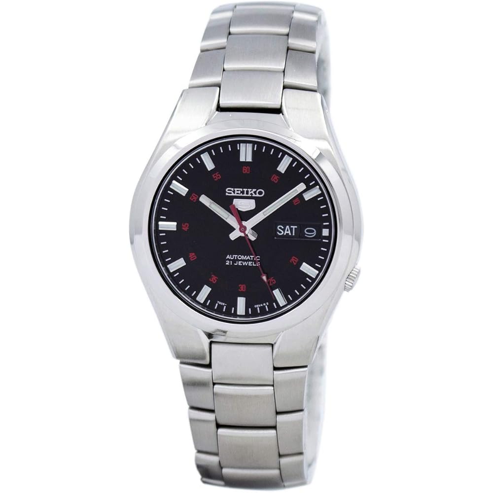 Seiko SNK617K1 Men s Automatic Watch Stainless Steel Case Black Dial 21 Jewels