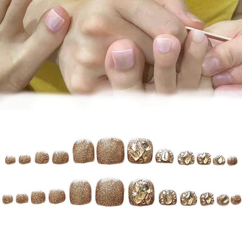 Süßer Stil J-095 Champagner Diamant Zehennagelsticker Glitzer Fußnagelkunst Sternenmuster