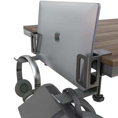 NODOCA Vertical Laptop Stand, Desk-Side Storage Rack with Adjustable Width, Compatible with MacBooks, Tabletop Storage, Laptop Holder for iPads and