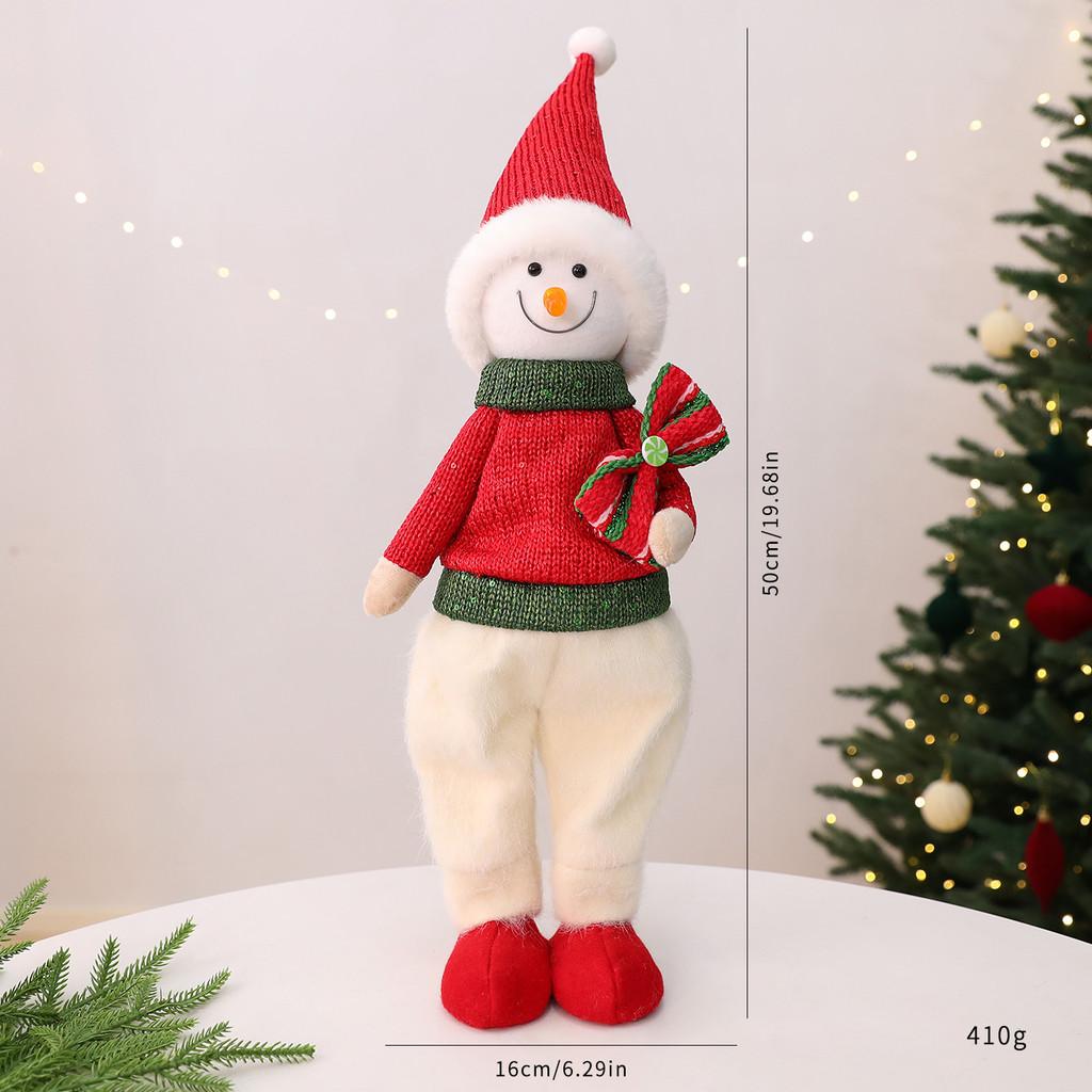 Christmas Santa Doll Decor With Fabric Material For Holiday Window Display