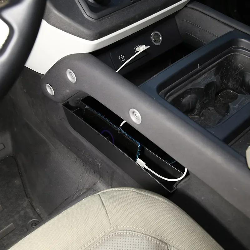 For Land Rover Defender 90 110 130 2020-24 Black Car Central Both Sides Storage Box Storage Box Mobile Phone Box Car Accessories