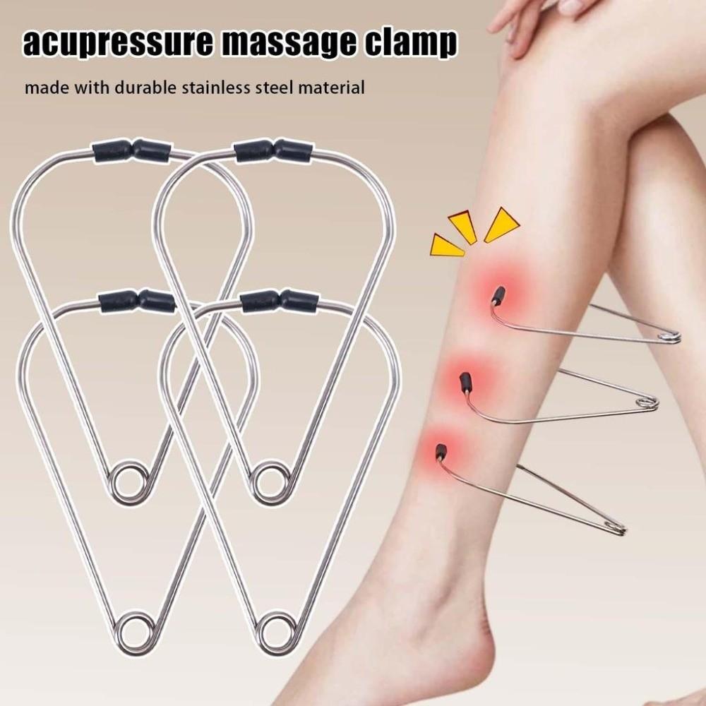 10Pcs Set New Stainless Steel Acupressure Massage Clips Portable Comfortable Meridian Massager Hand Massage Clip Foot Therapy