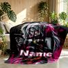 Custom Name Personalized Harley Quinn Joker Print Blanket, Home Decor, Bedroom, Sofa, Camping, Couch, Gifts for Birthday Christmas
