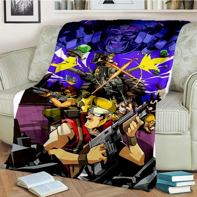 Retro Game Metal Slug Gamer Cartoon Blanket,Soft Throw Blanket for Home Bedroom Bed Sofa Picnic Travel Office Cover Blanket Kids