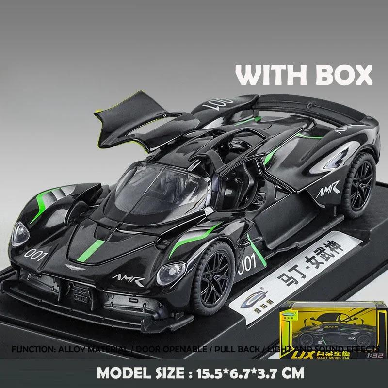 1:32 Aston Martin Valkyrie Alloy Car Model Diecasts Metal Sports Car Vehicles Model Simulation Sound Light Kids Toys Gift