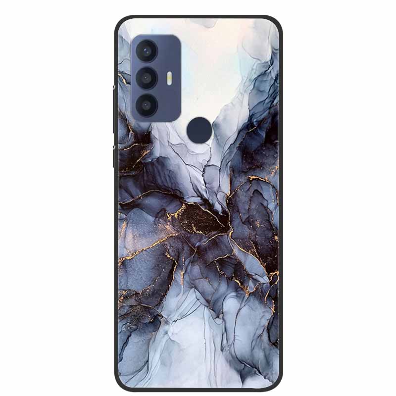 For TCL 30 SE Case Soft Silicone Marble TPU Black Cover for TCL 305 306 30SE 6.52'' Phone Back Cases for TCL30SE 6165H Coque New