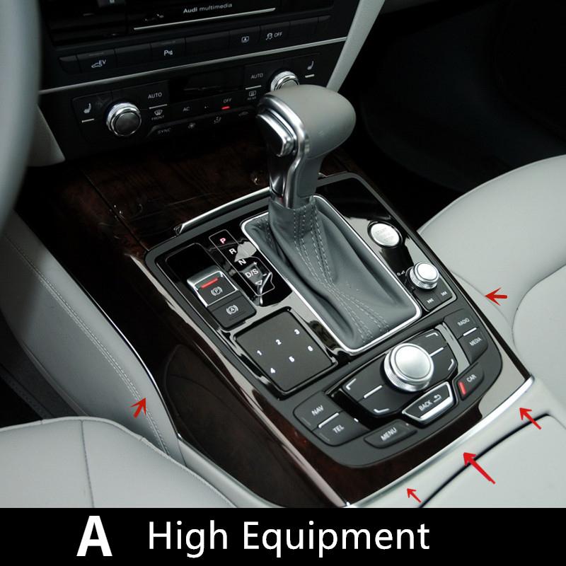 Car Styling Center Console Gearshift Frame Decoration Sticker Trim For Auid A6 C7 2012-2018 Carbon Fiber Color Accessories