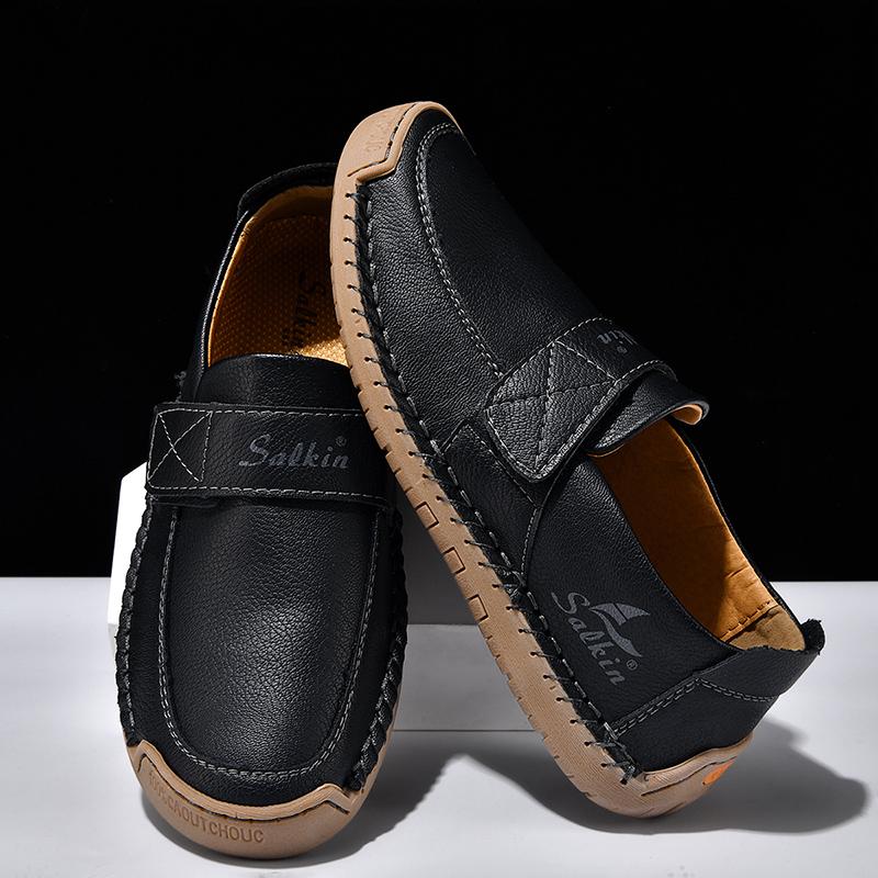 Men's Slip On Loafers Soft Leather Preppy Lightweight Breathable Driving Shoes Non Slip Daily Fashion Casual Outdoor Sneakers