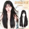 Wig Female Student Internet Celebrity Simulated Hair Full Head Cover Black Long Straight Neat Bangs No Trace Invisible Natural Top