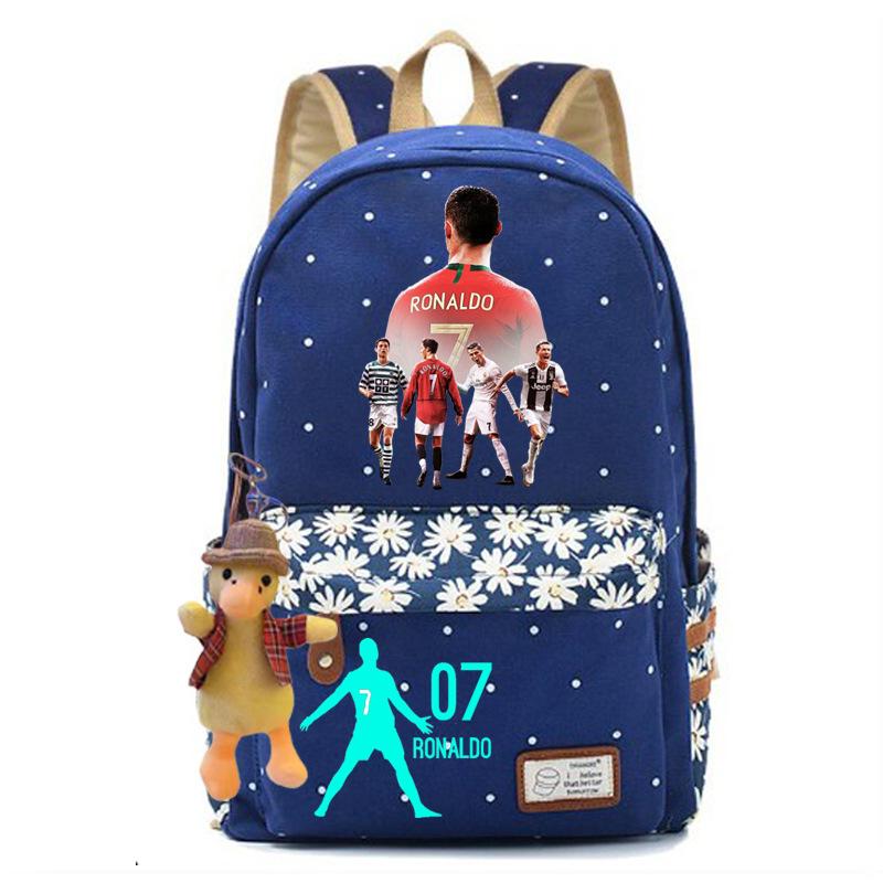 Youth football star Ronaldo primary and secondary school student schoolbag female casual backpack