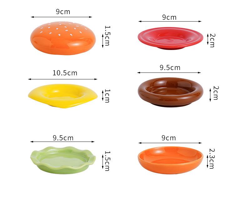 BR6pcs/set Ceramic Seasoning Dish Set Appetizer Tableware Dipping Sauce Seasoning Household Small Plates Soy Sauce Cheese PlateEY