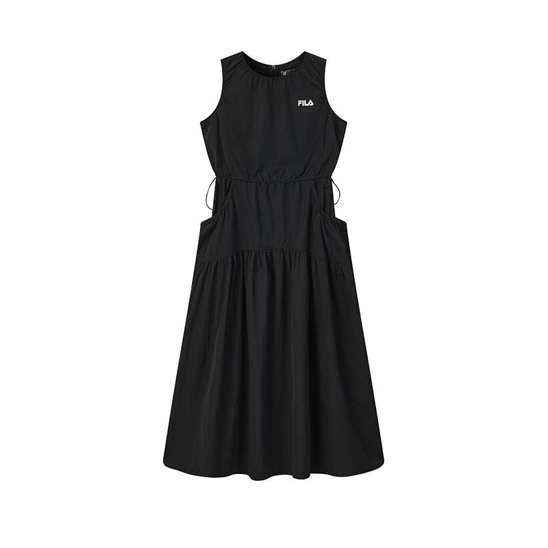 FILA Original Simple Comfortable Versatile Sleeveless Dress Women dresses Black F11W629304FBK S