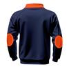 American Autumn and Winter Velvet Men's Loose Stand-up Collar Half-zip Pocket Contrasting Zipper Casual Sweatshirt