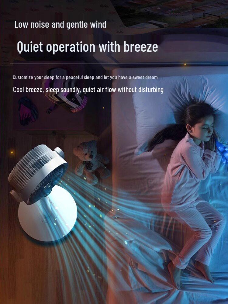 Smart Rechargeable Wireless Oscillating Fan with Timer for Indoor/Outdoor Use