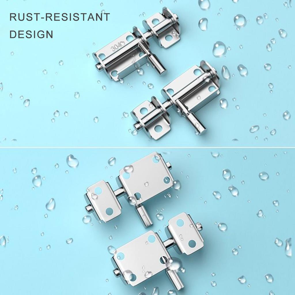 Sliding Bolts Latch Hasp Stainless Steel Heavy Duty Door Lock Gate Safety Toilet Door Lock for Wood Fence Interior Door
