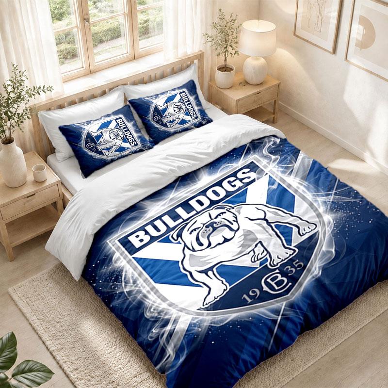 Bedding Set 1 Duvet Cover 2 Pillowcases Canterbury-Bankstown Bulldogs Print Bedroom Home Decoration