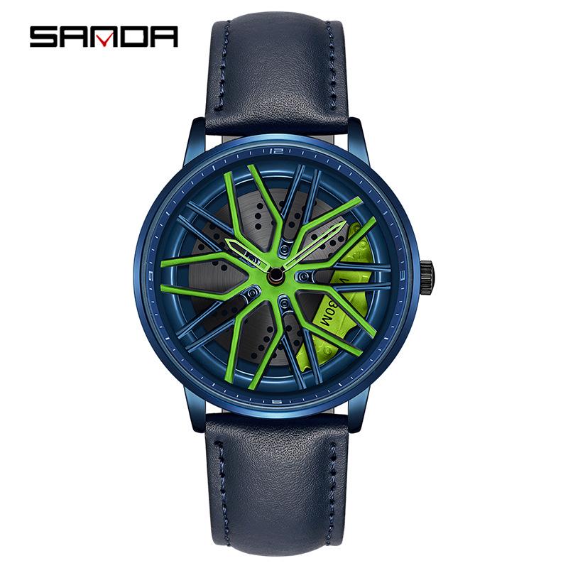 Sanda Men's 360° Rotating Dial Quartz Wristwatch - Casual Fashion Wheel Series