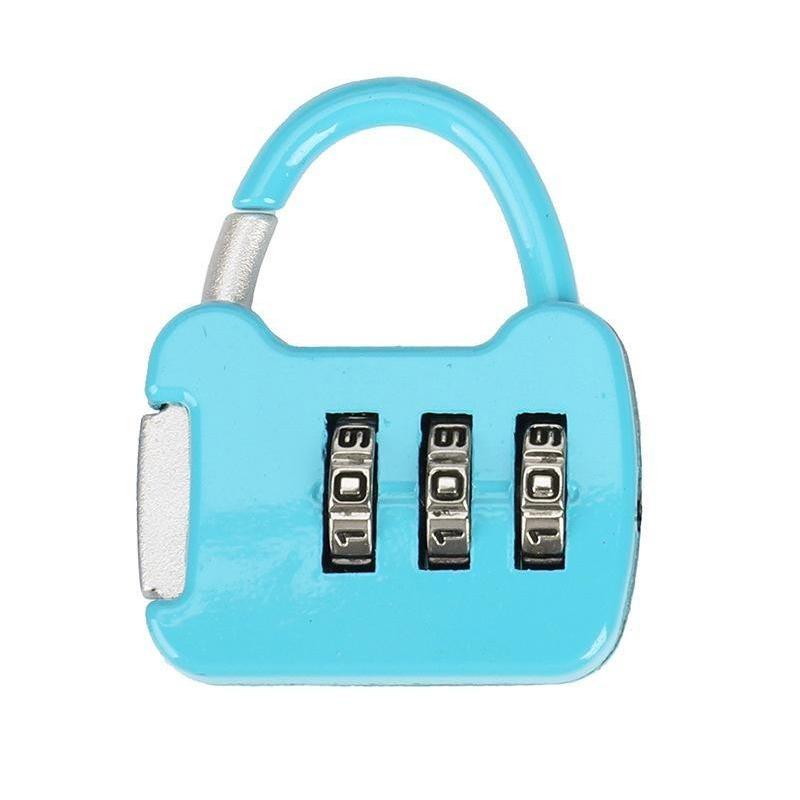 3 Digit Combination Padlock Zinc Alloy Mini Password Lock Colorful Anti Theft Lock For Luggage Gym Locker Cabinet