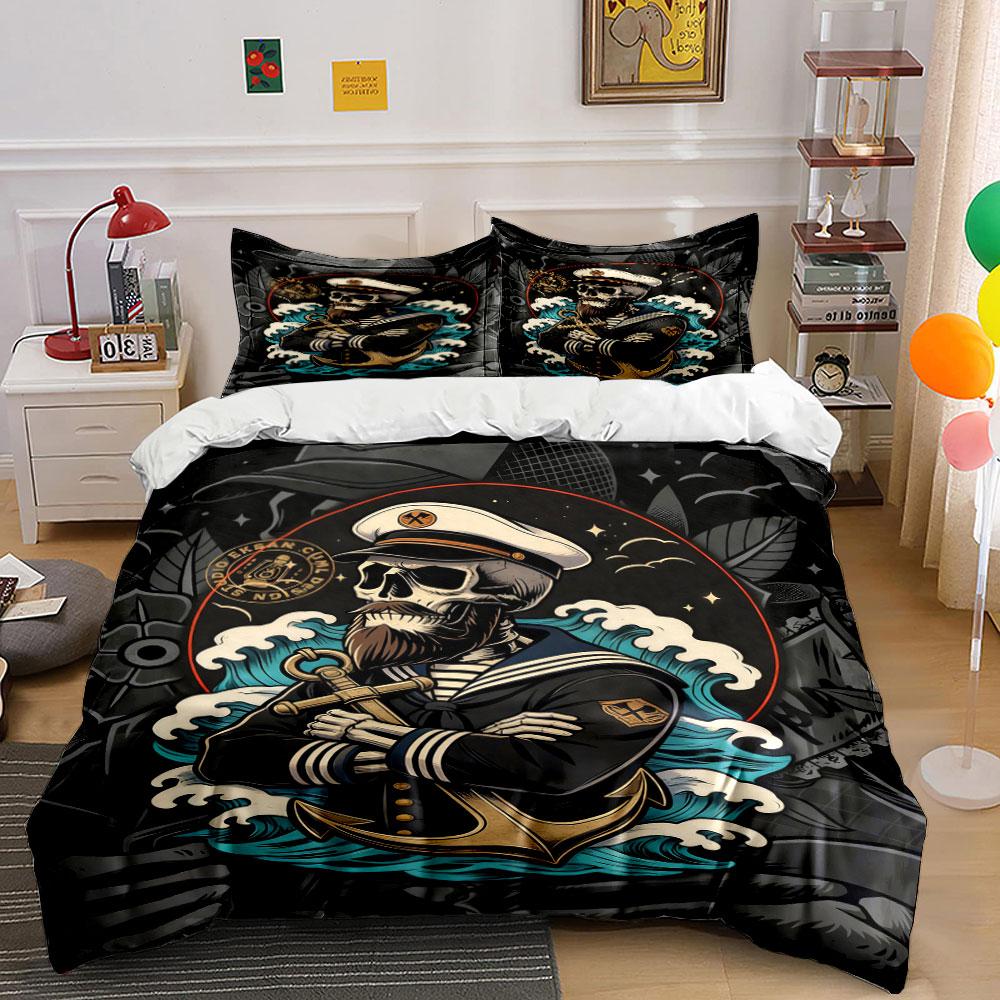 

Skull, sailor, anchor, waves. Bedding sets Duvet cover sets Duvet covers Pillowcases(1 * Duvet Cover 2 * Pillowcases, without duvet insert) 135x200cm