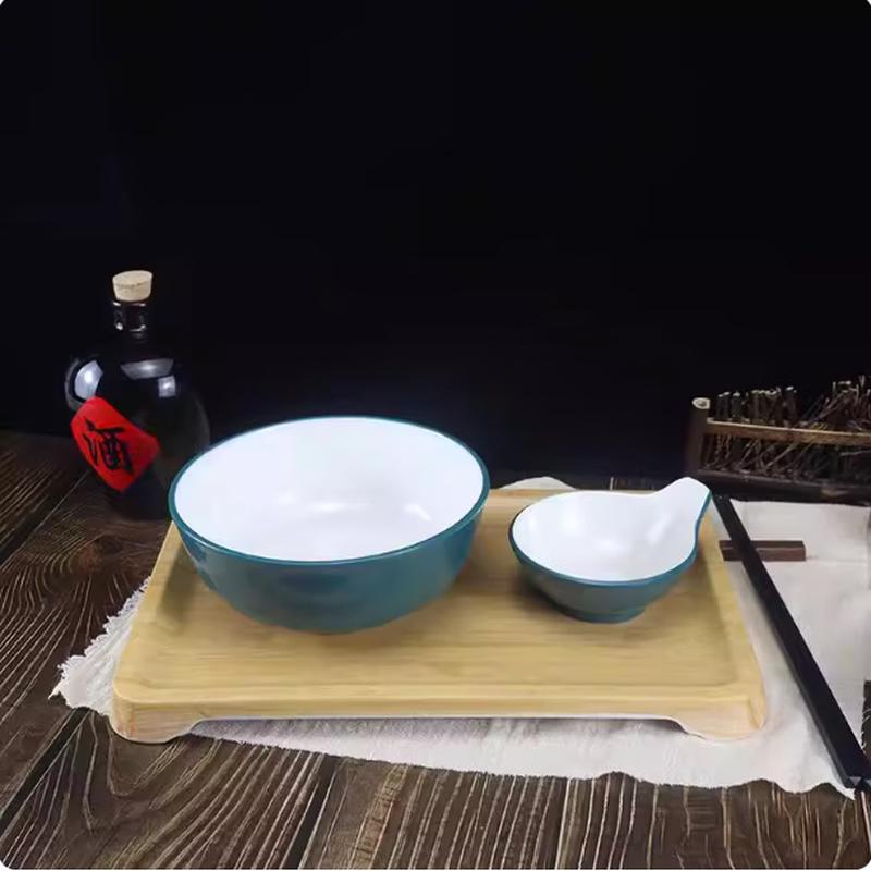 Taishun Dual-Color Melamine Dipping Bowl with Handle