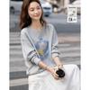 DEMANA Spring Korean Style Illustration Print Sweatshirt