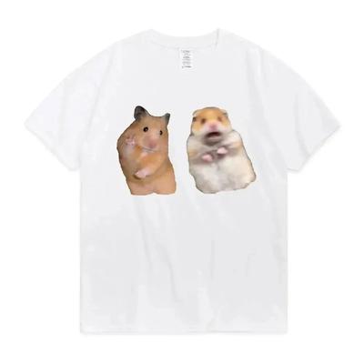 Funny Peace Sign and Screaming Hamster T-Shirt Lovers Gift Rodent Cavy Boys Girls Tee Shirts Summer Short Sleeve TShirt