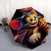 1pc Tom and Jerry Automatic Folding Umbrella - Compact 8-Rib Design, Durable Plastic & Iron1120L