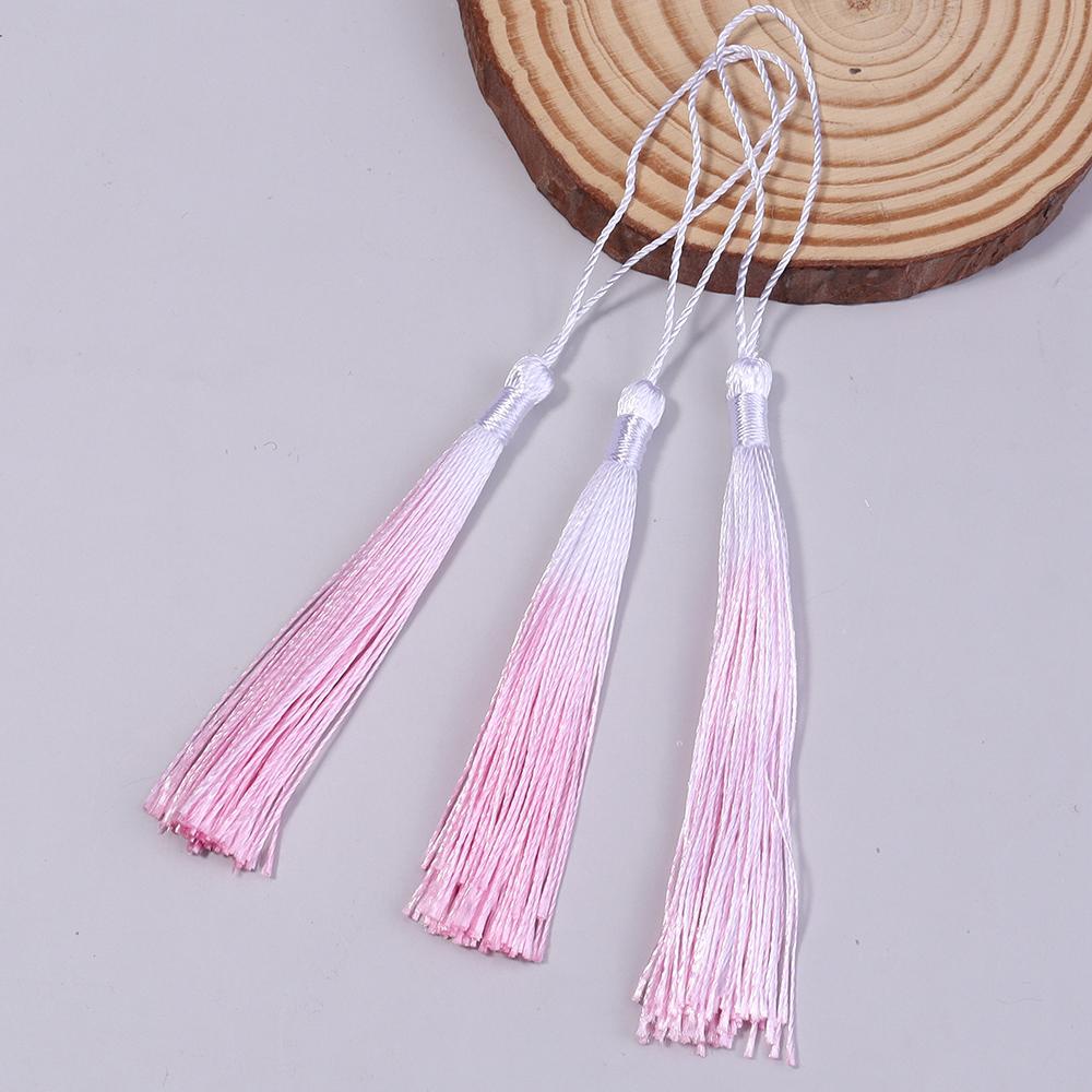 10Pcs 13cm Gradient Color Polyester Silk Tassels Bookmark Tassels Mini Tassels For DIY Crafts Jewelry Making Souvenir Bookmarks