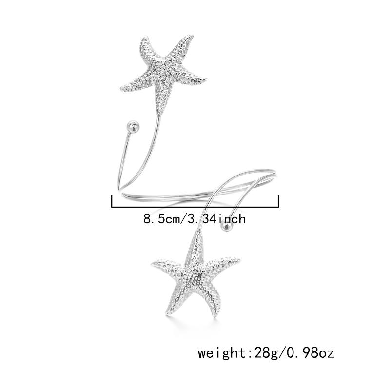 Vacation Style Seashell Starfish Open Arm Bracelet Bohemia Personality Adjustable Women'S Armband