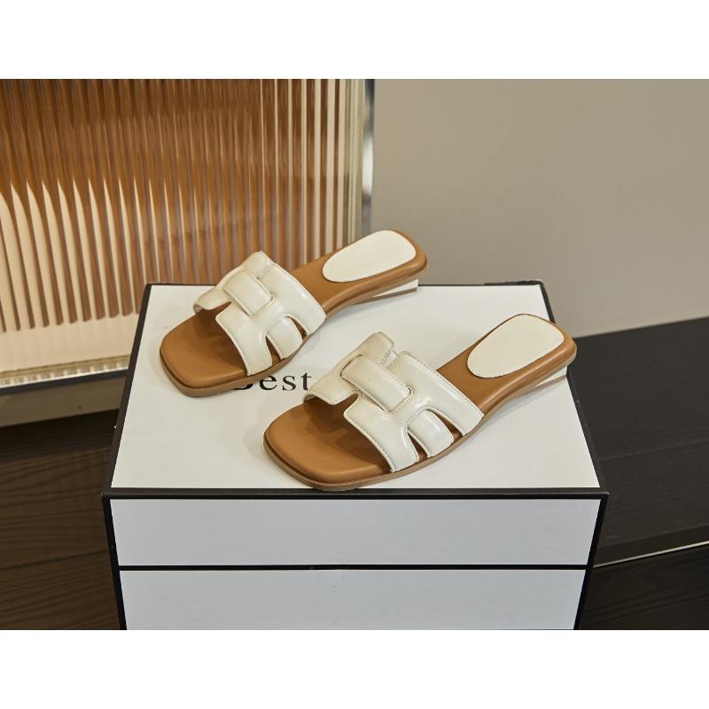 

Soft-soled cool slippers wear versatile fashion with skirt slippers summer new beach shoes 35 бежевый