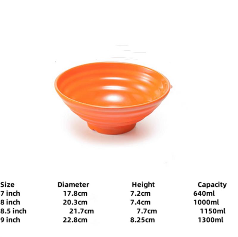 Melamine Noodle Bowl Household Plastic Tableware Restaurant big round Ramen Salad Bowl Thickened Not Easily Broken Soup Bowls