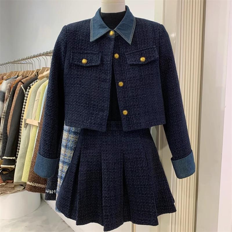 

Женский костюм-двойка в корейском стиле 2024 года: Свободное пальто и юбка с высокой талией S [Recommended 80-95 lbs]