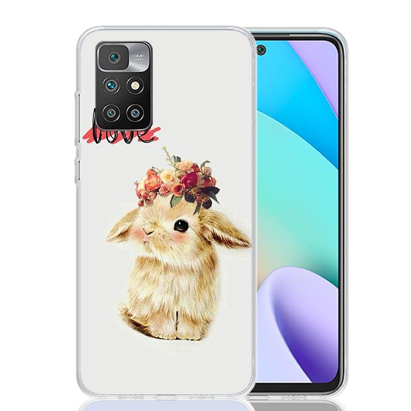 Cute Bunny Baby Rabbits Case Phone Cover for Xiaomi Redmi 13 13C 14C 12 12C 10 10C 10A 9 9C 9A 9T 8 8A 7 7A 6 Pro 6A K70 K60 K40