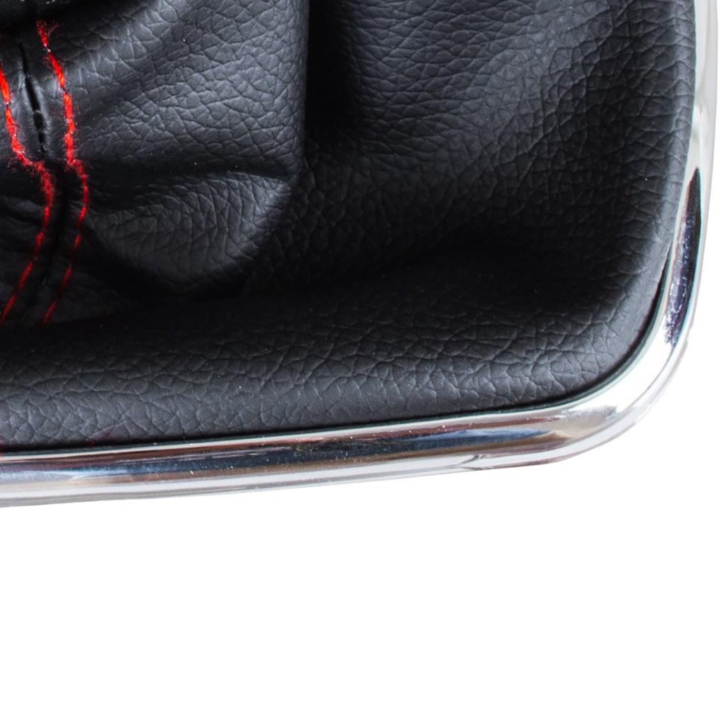 VW Golf IV 97-03 Gear Shift Knob & Gaiter with Red Stitch and Chrome Frame, 5-Speed, 23mm Opening
