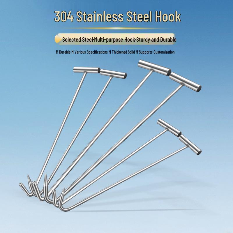 Stainless Steel Long Handle Hook for Manholes, Roller Shutters, and Cargo Pulling