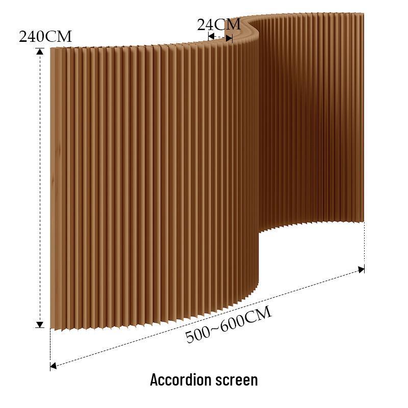 18-Panel Curved Folding Screen Divider – Japanese Style Retractable Wall for Live Broadcasts