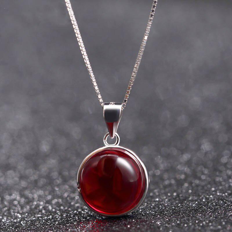 Tancise Colier la modă din argint 925 cu pandantiv în formă rotundă pentru femei, cadou de petrecere de nuntă, bijuterii fine