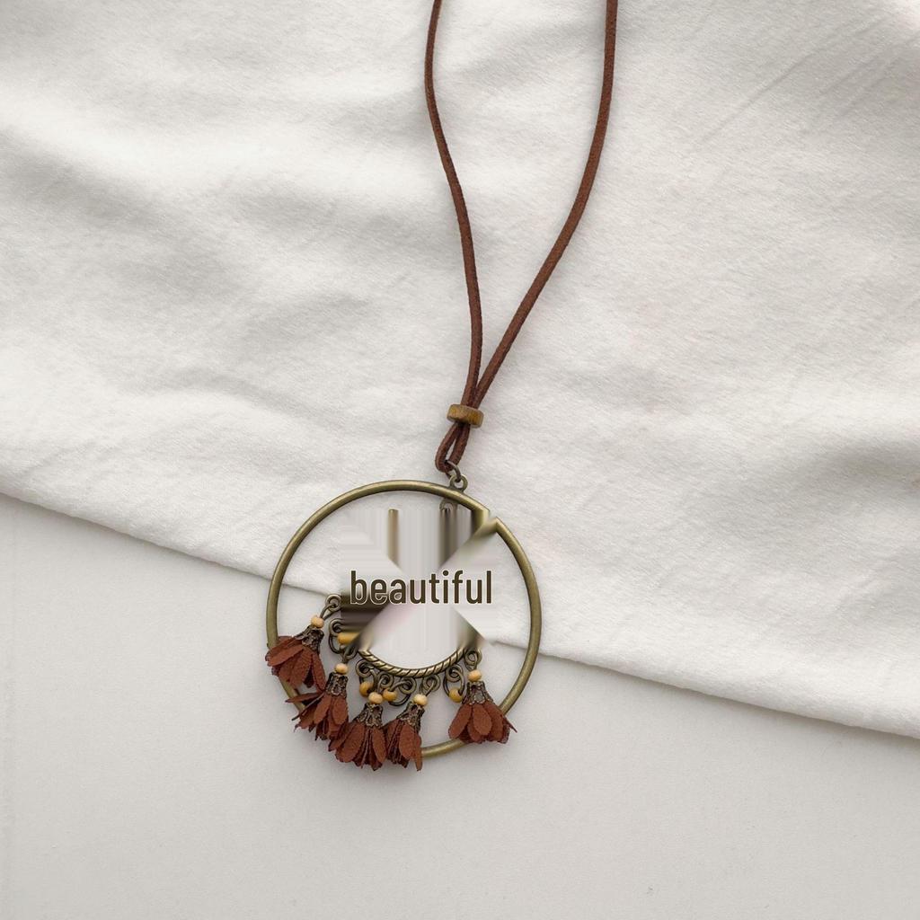 Bohemian Ethnic Style Tassel Pendant Necklace for Women – European and American Retro Design