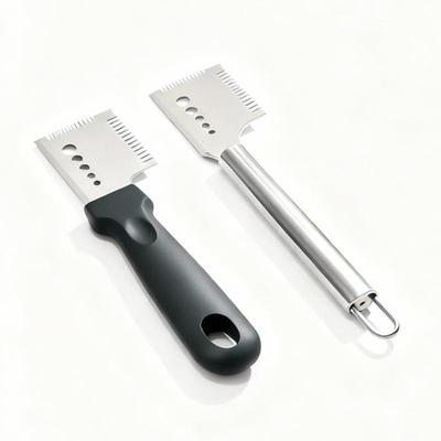 Multifunktionales 4-in-1 Zwiebelmesser aus 304 Edelstahl: Hobel, Reibe, Streifenschneider, Hackmesser.