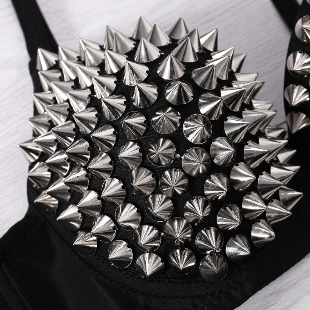 Mode Nieten Punk Rave Bralette Dessous Gothic BH Top Sexy Push Up BH Nachtclub Party Bar Mode Heiße BHs Für Frauen