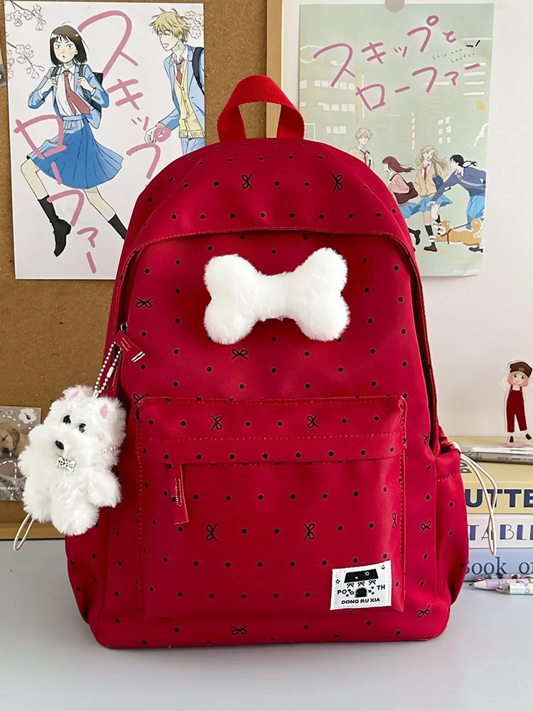 Polka Dot Bow Backpack for Girls - Versatile, High-Value School Bag for Middle & High School Students